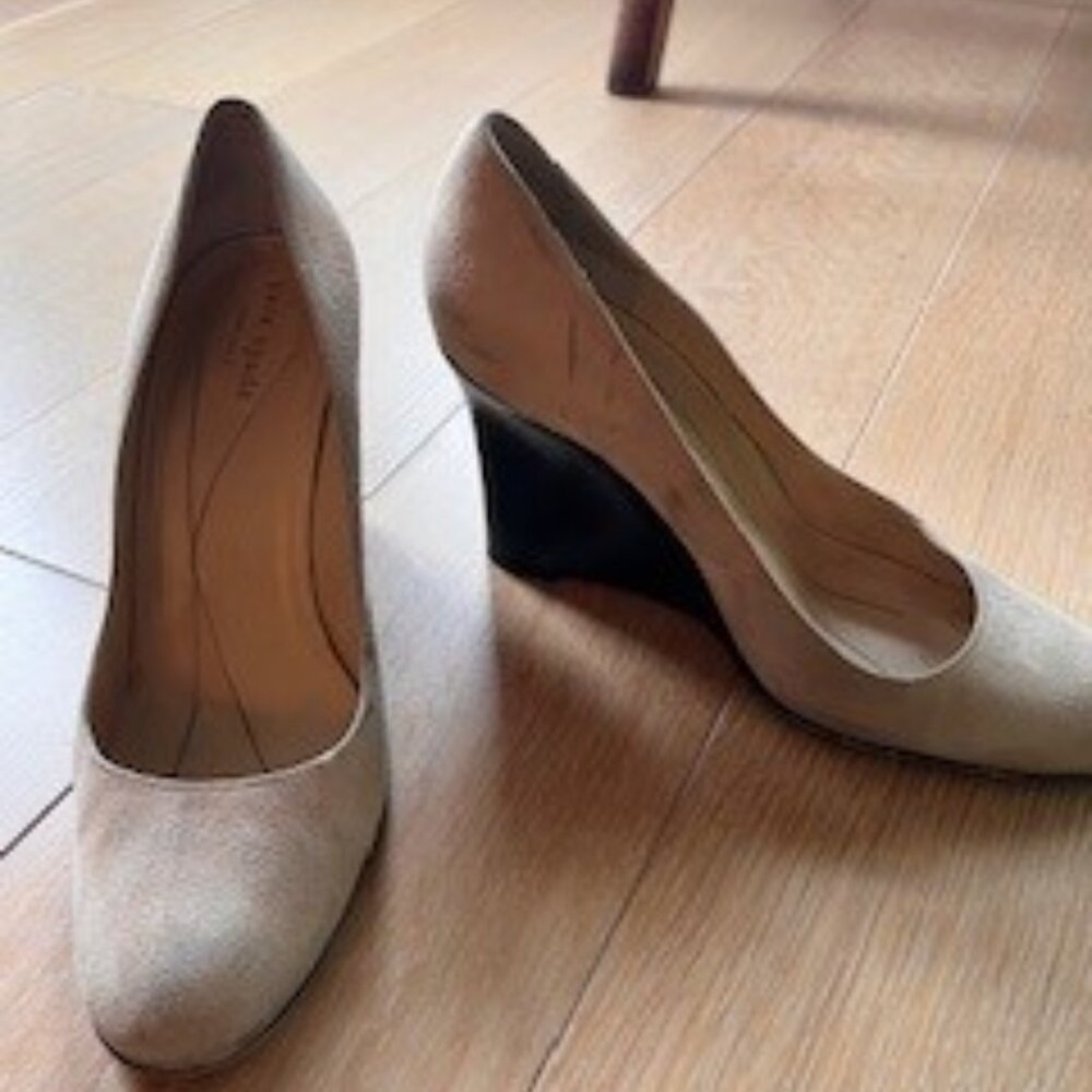 kate spade Beige/Patten Leather Wedge Heels